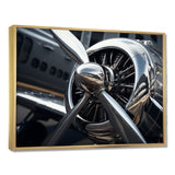 Silver Wings Chrome Reflection Airliner - Train Canvas Wall Art