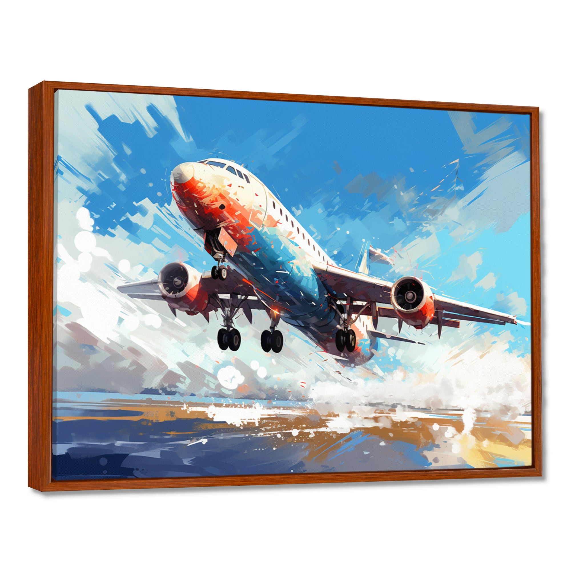 Take Off Flight Paint Spatter s - Train Canvas Wall Art