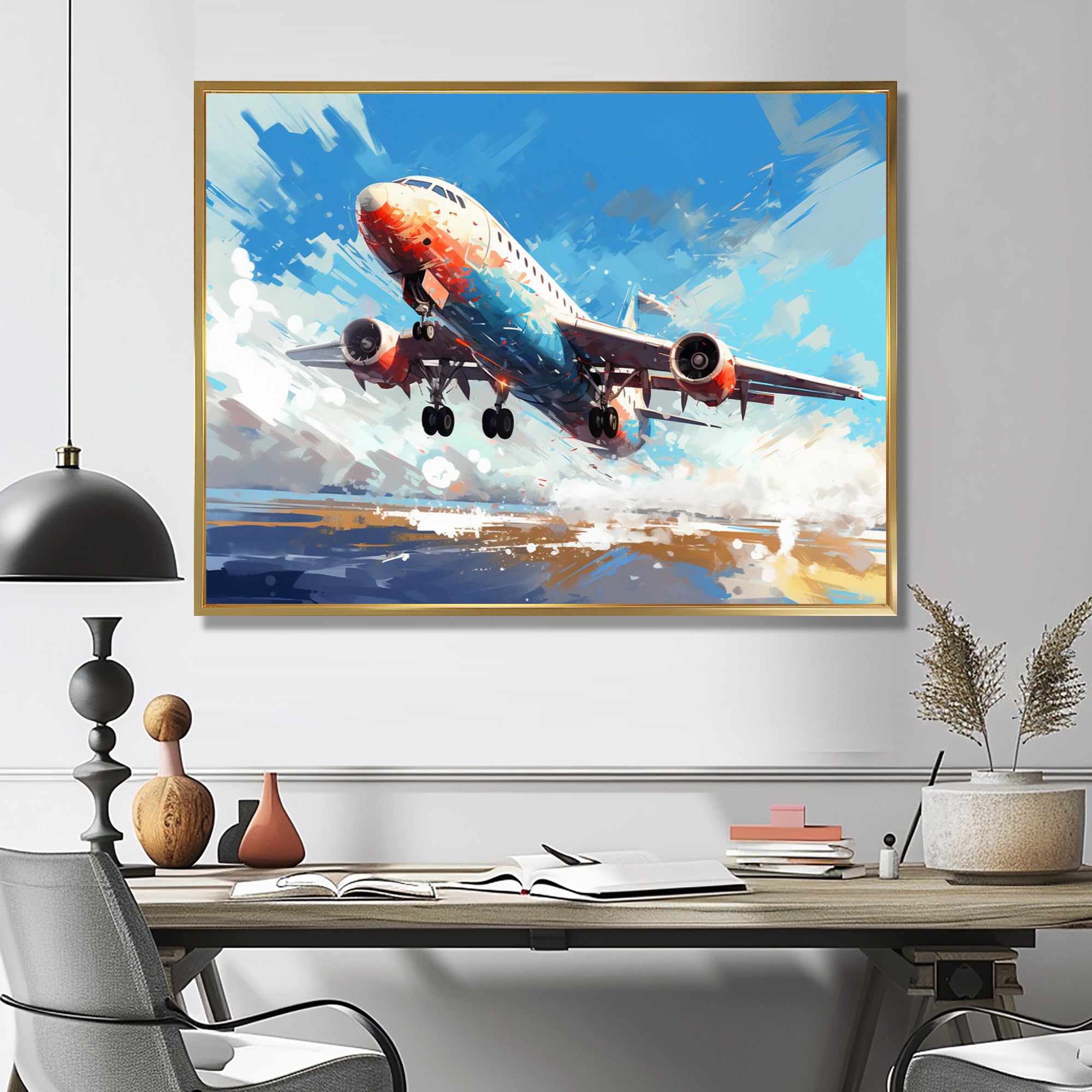 Take Off Flight Paint Spatter s - Train Canvas Wall Art