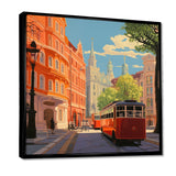Vintage Tram in Sunny Barcelona - Train Canvas Wall Art