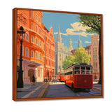 Vintage Tram in Sunny Barcelona - Train Canvas Wall Art