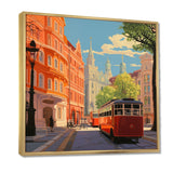Vintage Tram in Sunny Barcelona - Train Canvas Wall Art