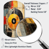 Colorful Retro Vinyl I - Asymmetric Metal Wall Art