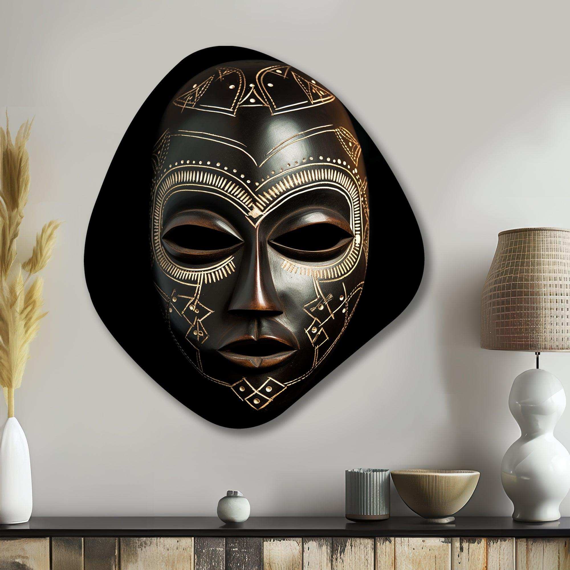 Ethnical Traditional African Mask IV - Asymmetric Metal Wall Art