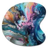 Teal Pink Aqua Symphony - Asymmetric Metal Wall Art