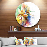Abstract Multi color Flower Fusion - Floral Circle Metal Wall Decor