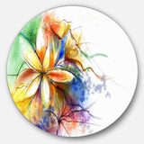 Abstract Multi color Flower Fusion Large Flower Metal Circle Wall Art