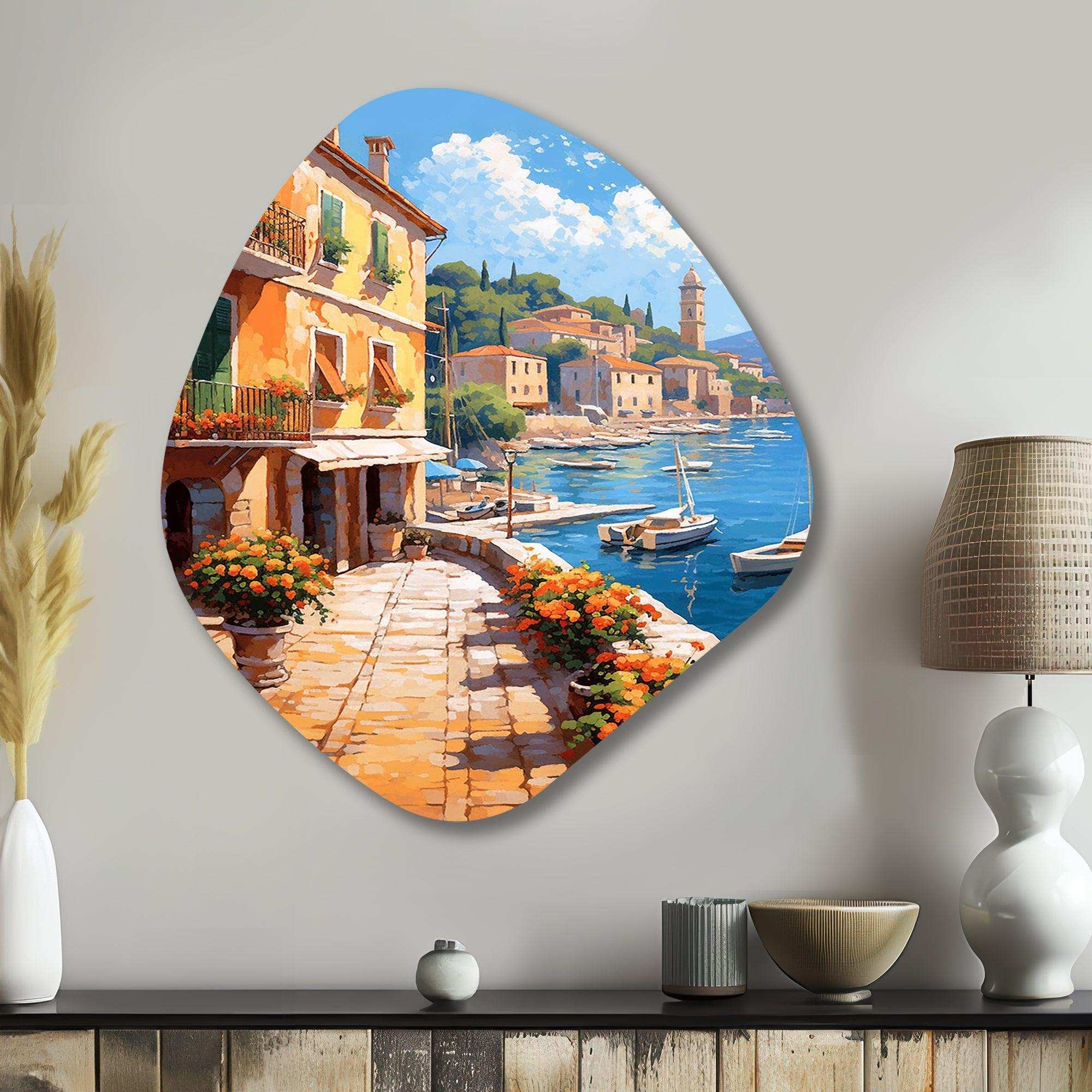 La Dolce Italian Beachside I - Asymmetric Metal Wall Art