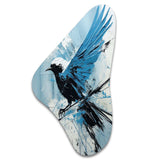 Blue Bird In Mix Of Colors - Asymmetric Metal Wall Art