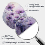 Violet Veil Delicate Poppies Moment - Asymmetric Metal Wall Art