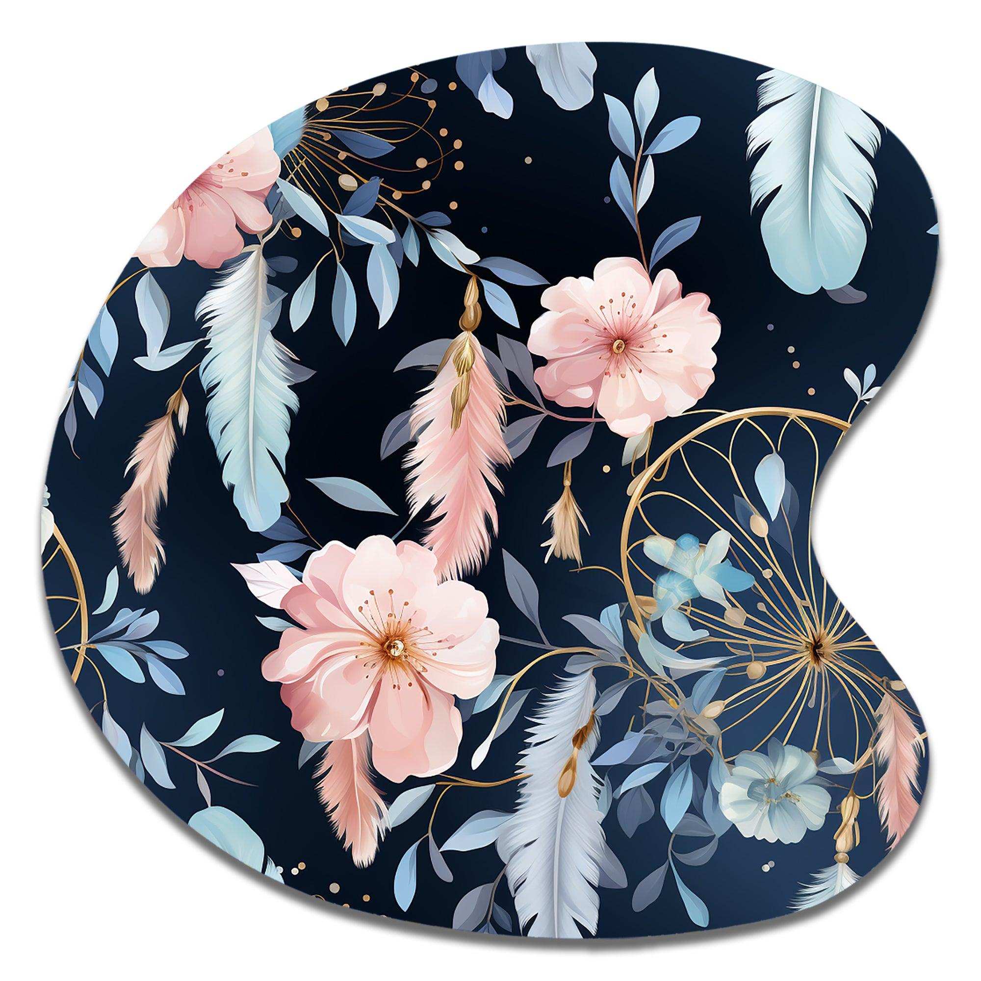 Ethereal Dreamcatchers Boho Pattern - Asymmetric Metal Wall Art