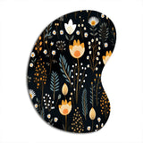 Rustic Black And Yellow Garden Charm - Asymmetric Metal Wall Art