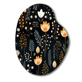 Rustic Black And Yellow Garden Charm - Asymmetric Metal Wall Art