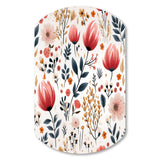 Rustic Pink Garden Charm Floral Pattern - Asymmetric Metal Wall Art