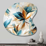 Teal And White Crystal Extravagant Glamour - Asymmetric Metal Wall Art