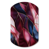 Radiant Glamour Deep Burgundy Marlbe - Asymmetric Metal Wall Art