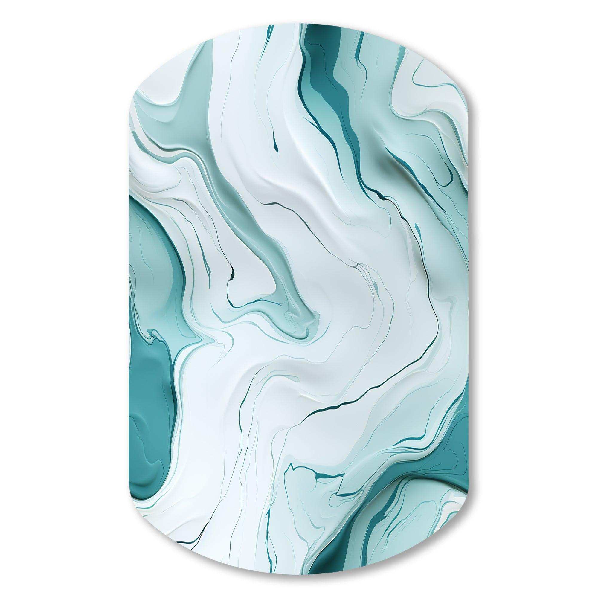 Lgith Green Zen Marble Harmony Channel - Asymmetric Metal Wall Art