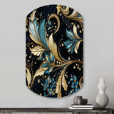 Gilded Luxe Paisley Pattern - Asymmetric Metal Wall Art