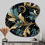 Gilded Luxe Paisley Pattern - Asymmetric Metal Wall Art