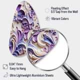 Purple Lavender Persian Paisleys - Asymmetric Metal Wall Art