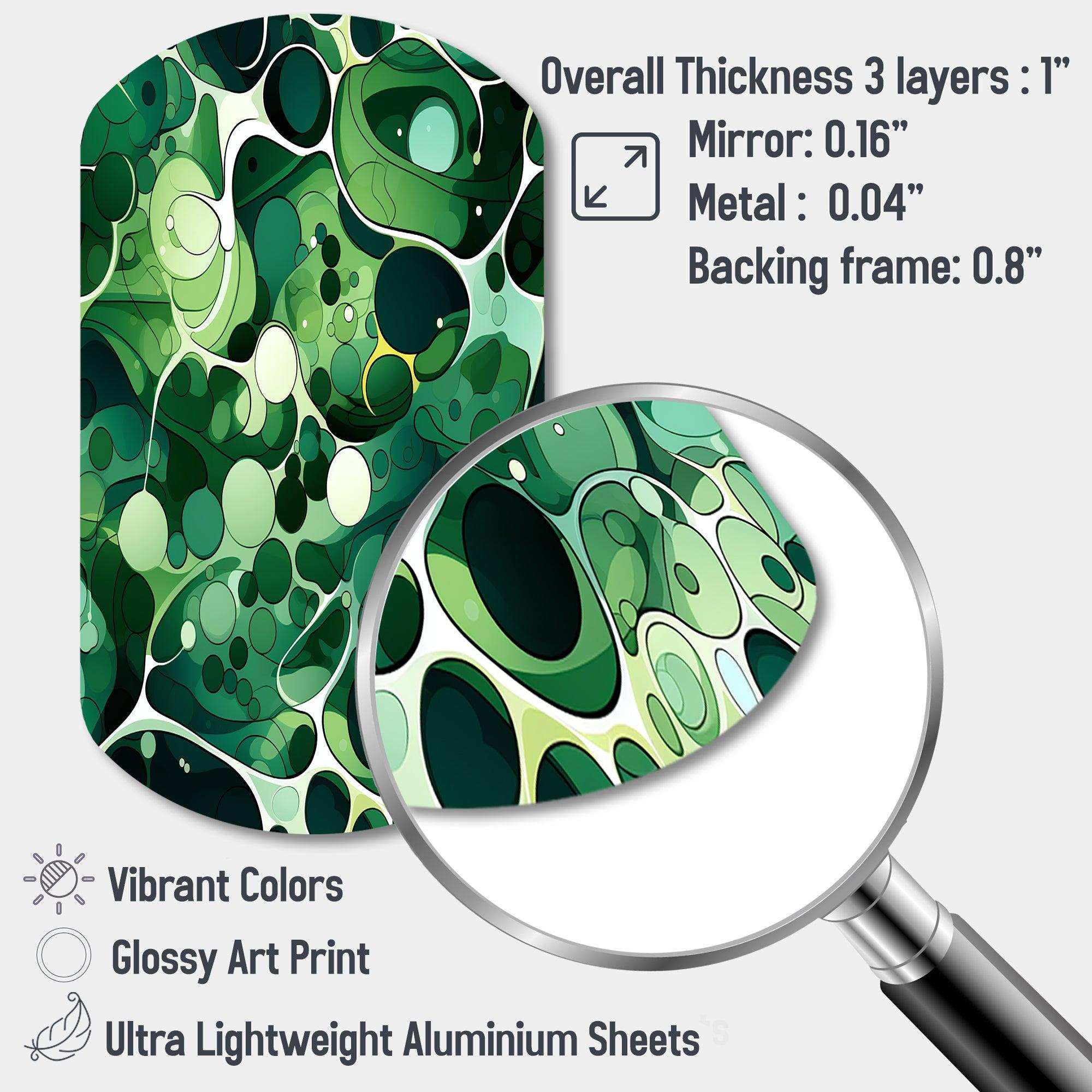 Green Popart Techno Tangles - Asymmetric Metal Wall Art