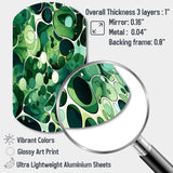 Green Popart Techno Tangles - Asymmetric Metal Wall Art