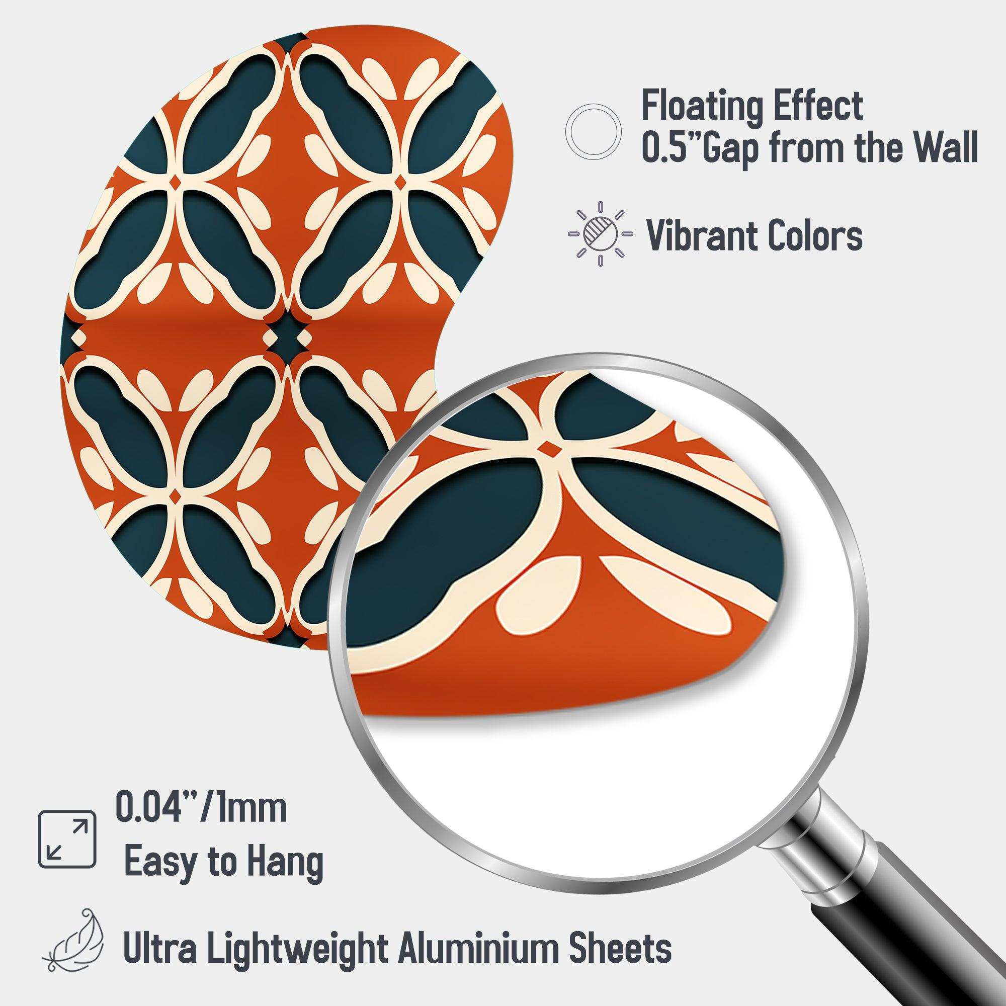 Terra Cotta Trellis Charm - Asymmetric Metal Wall Art