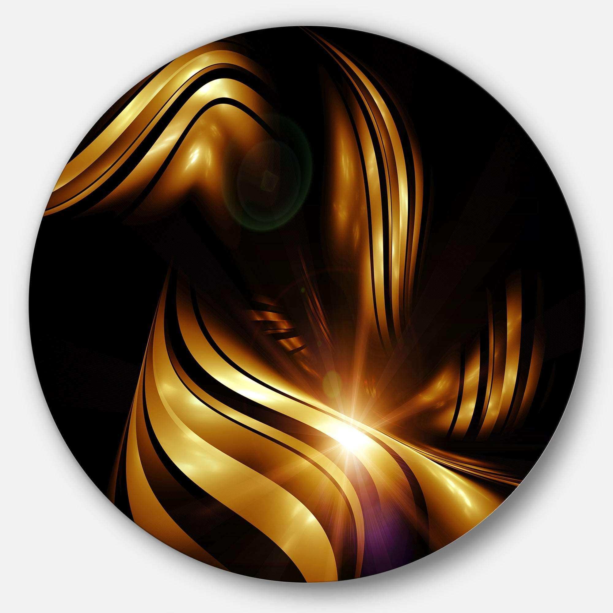 Abstract Gold Fractal Background Contemporary Abstract Wall Art