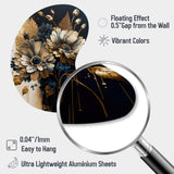 Blue And Gold Daisy Bunch II - Asymmetric Metal Wall Art