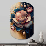 Decadent Pink And Blue Roses III - Asymmetric Metal Wall Art