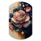 Decadent Pink And Blue Roses III - Asymmetric Metal Wall Art