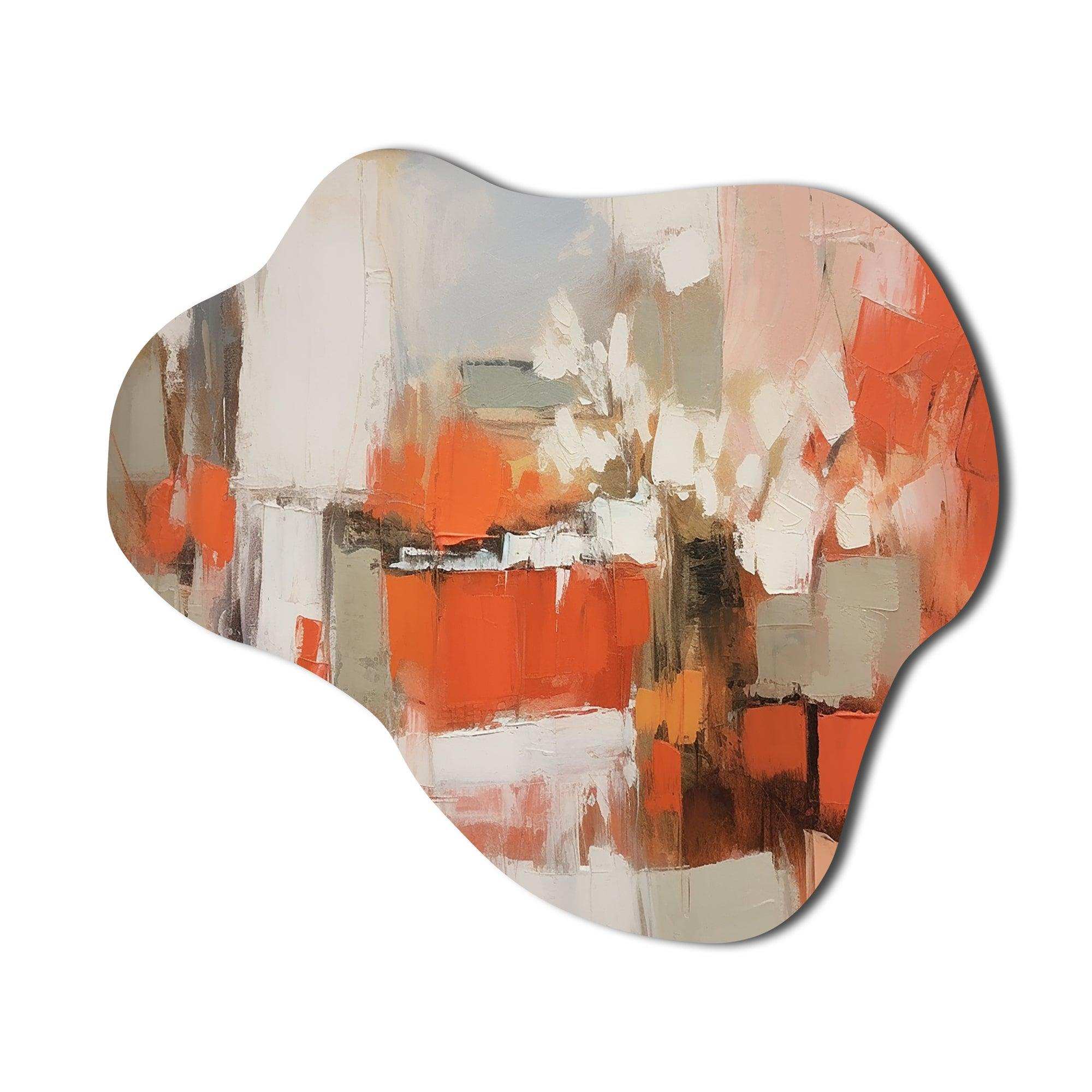 Orange Minimalims Enchantment II - Asymmetric Metal Wall Art