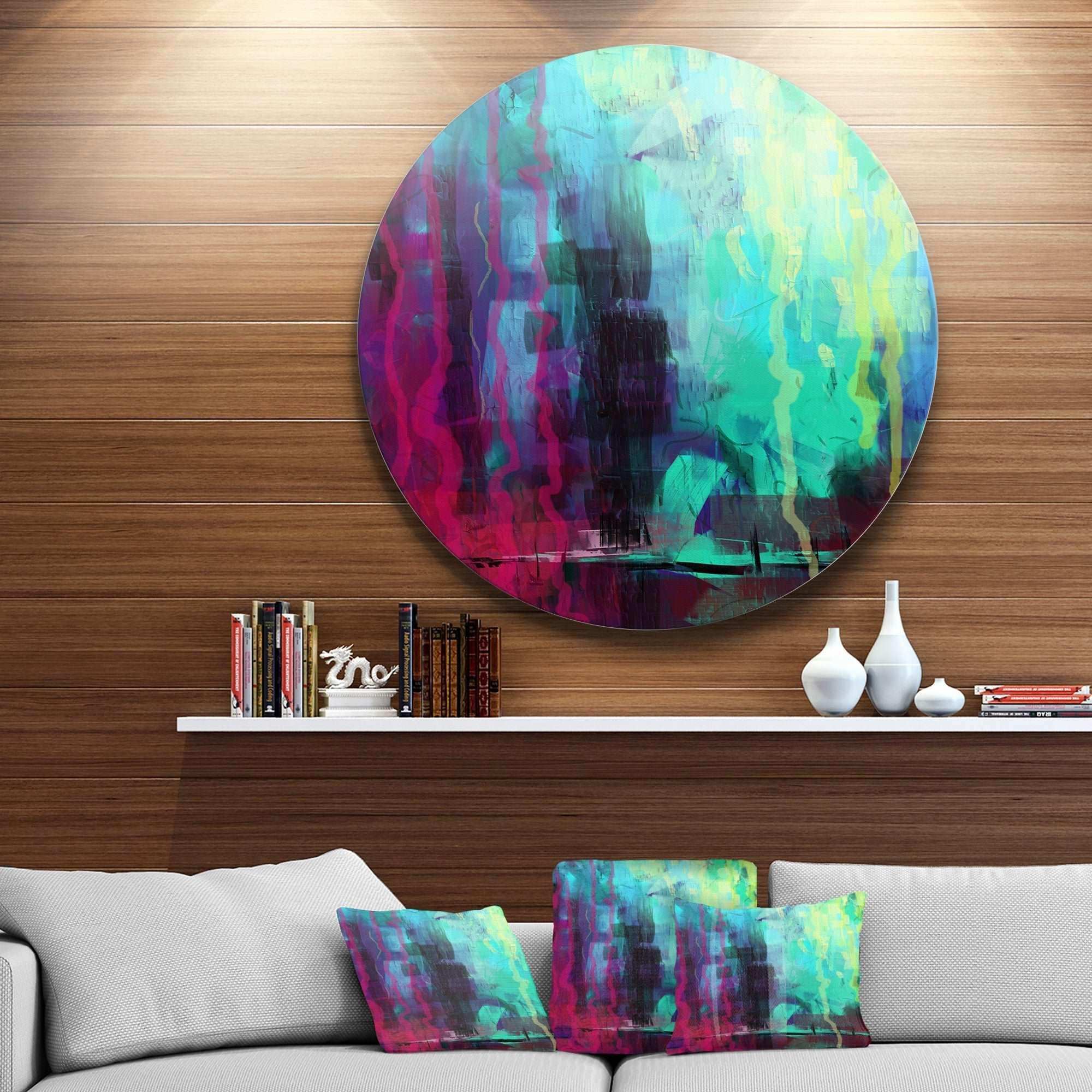 Abstract Digital Painting Abstract Circle Metal Wall Art