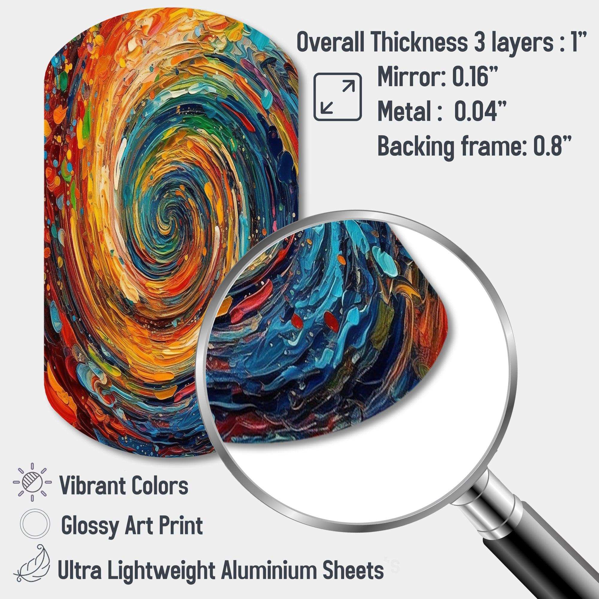 Yellow Orange Transcendent Liquid Ink - Asymmetric Metal Wall Art