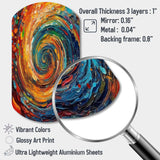 Yellow Orange Transcendent Liquid Ink - Asymmetric Metal Wall Art