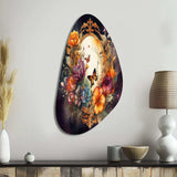 Antique Floral Mirror With Butterflies I - Asymmetric Metal Wall Art