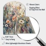 Orange Green Daisy Tranquility - Asymmetric Metal Wall Art