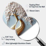 White Orchid Tree Garden Of Branches VI - Asymmetric Metal Wall Art