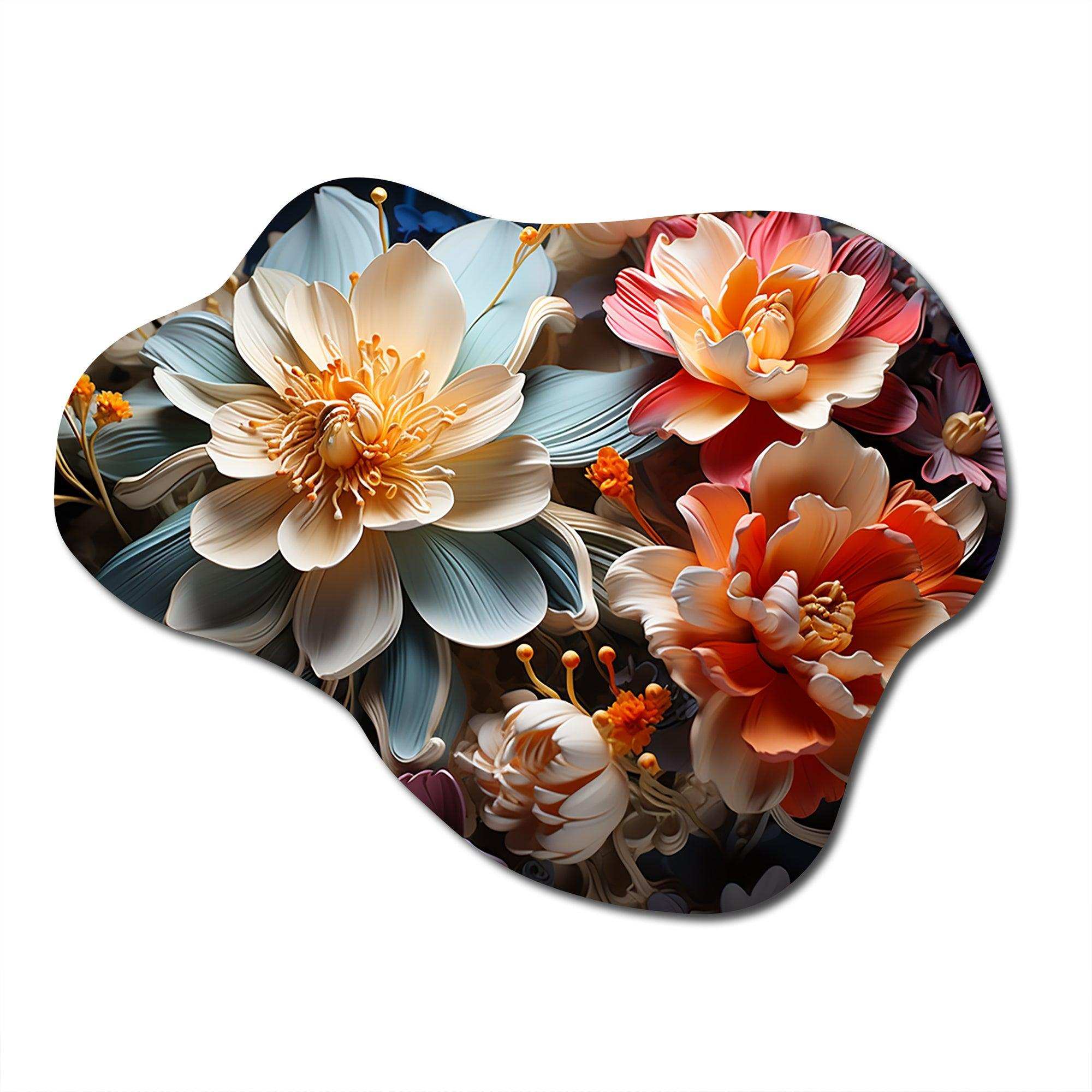 White Coral Abstract Still Lifes - Asymmetric Metal Wall Art