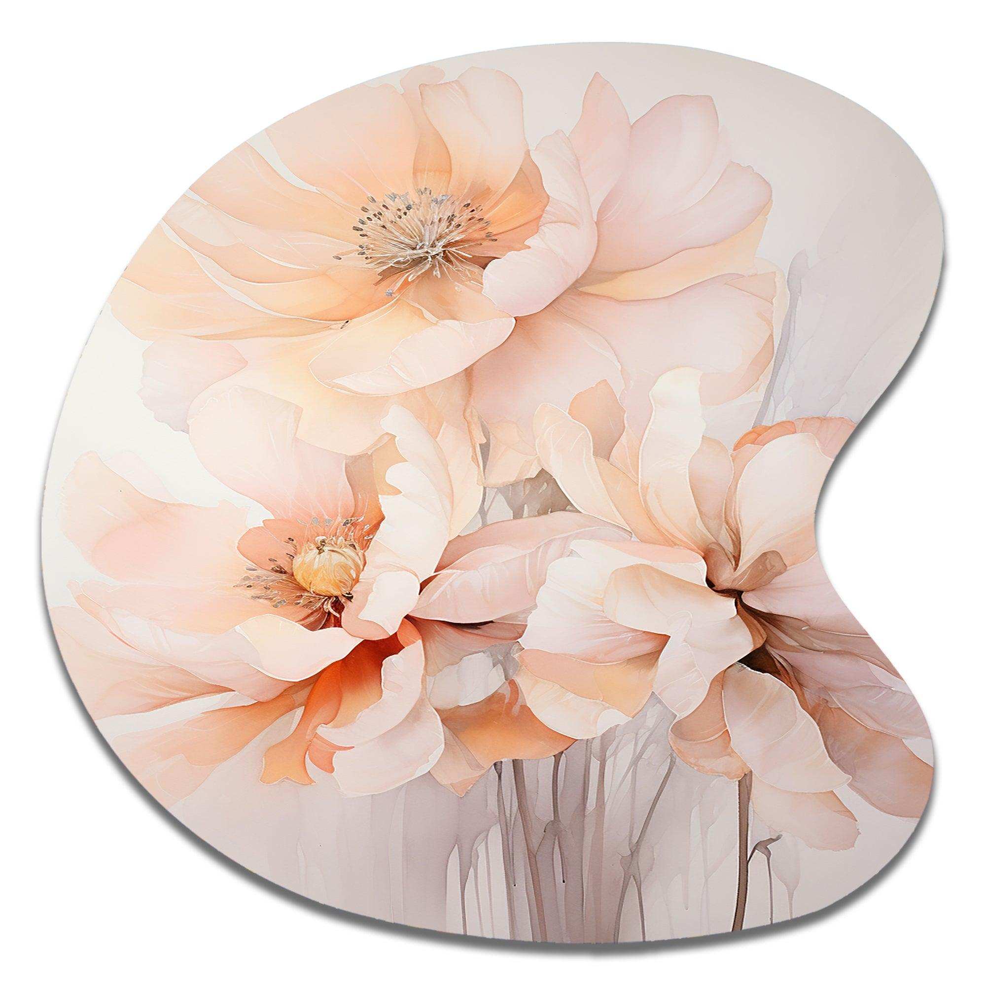 Cream Orange Abstract Still Lifes - Asymmetric Metal Wall Art