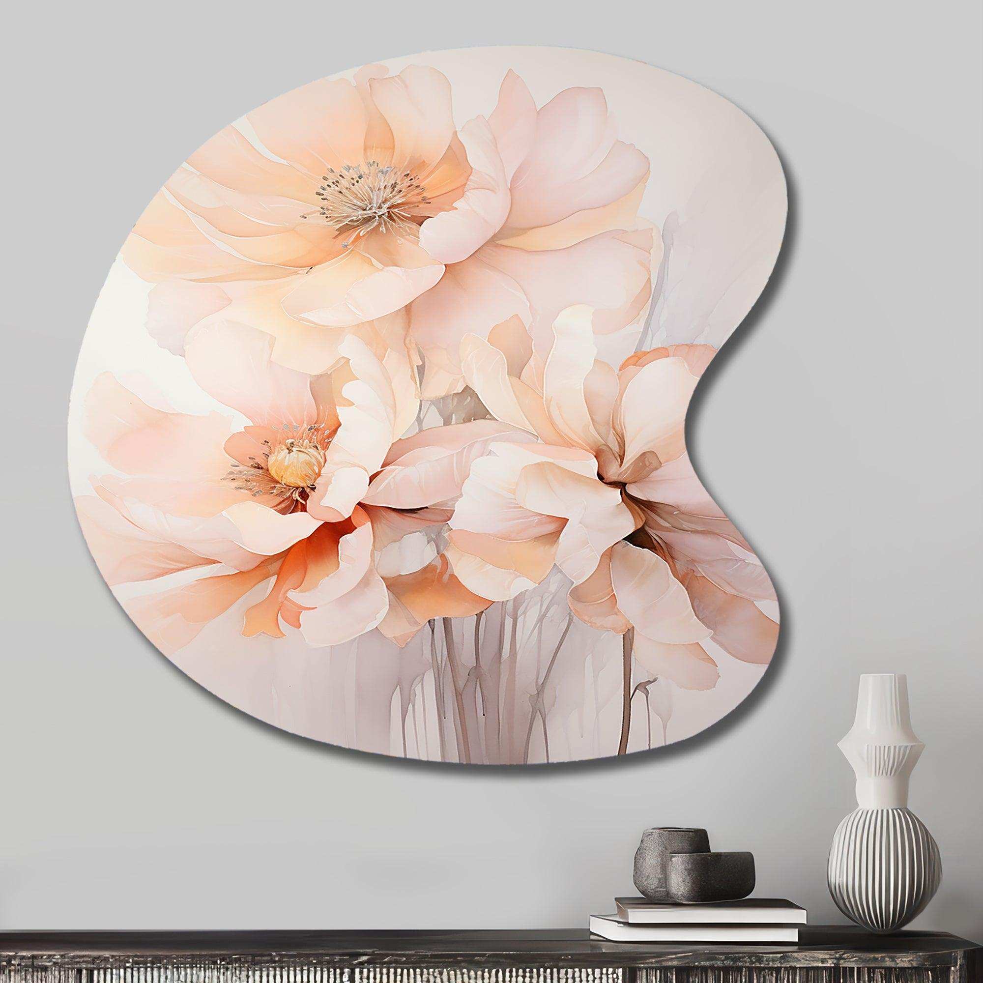Cream Orange Abstract Still Lifes - Asymmetric Metal Wall Art