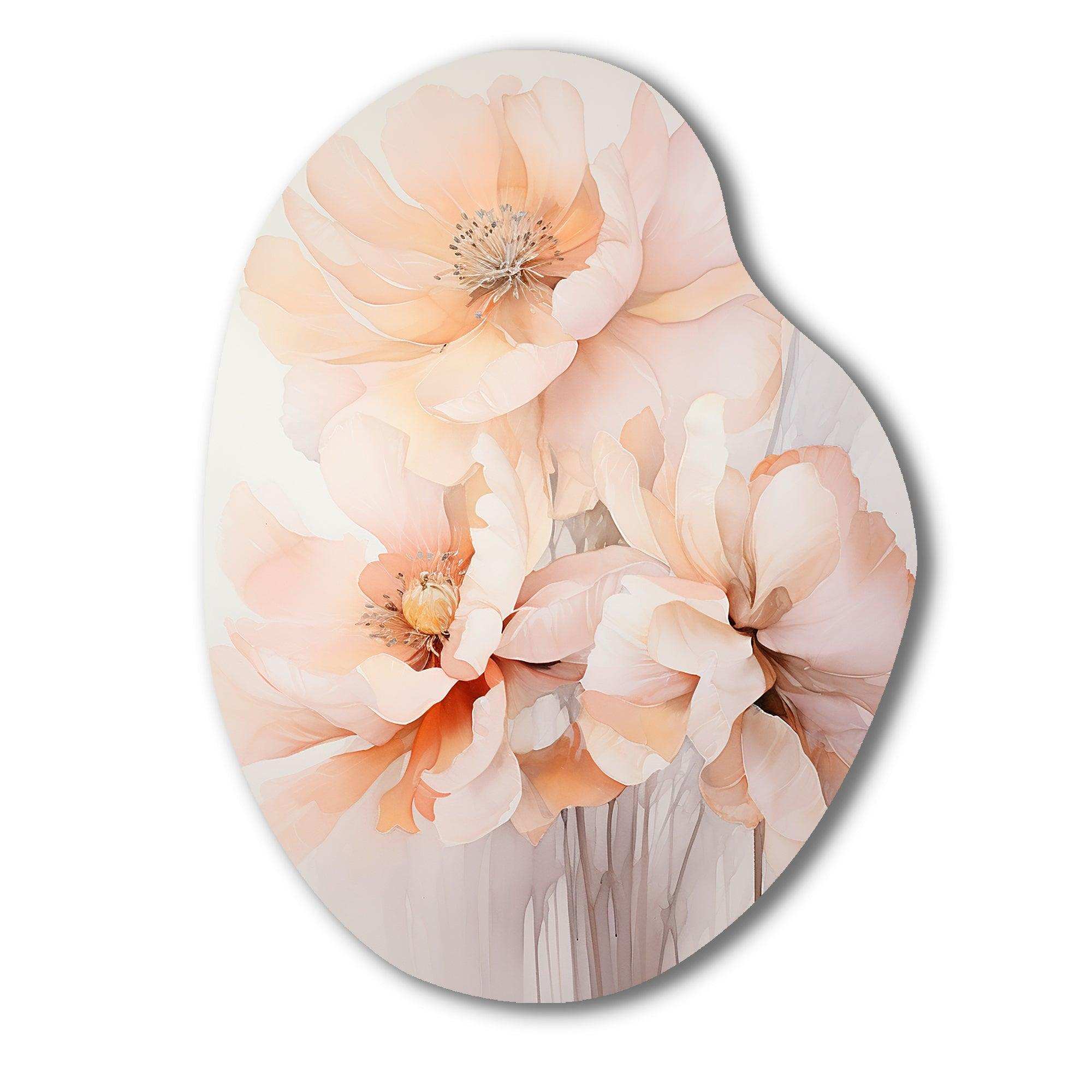 Cream Orange Abstract Still Lifes - Asymmetric Metal Wall Art