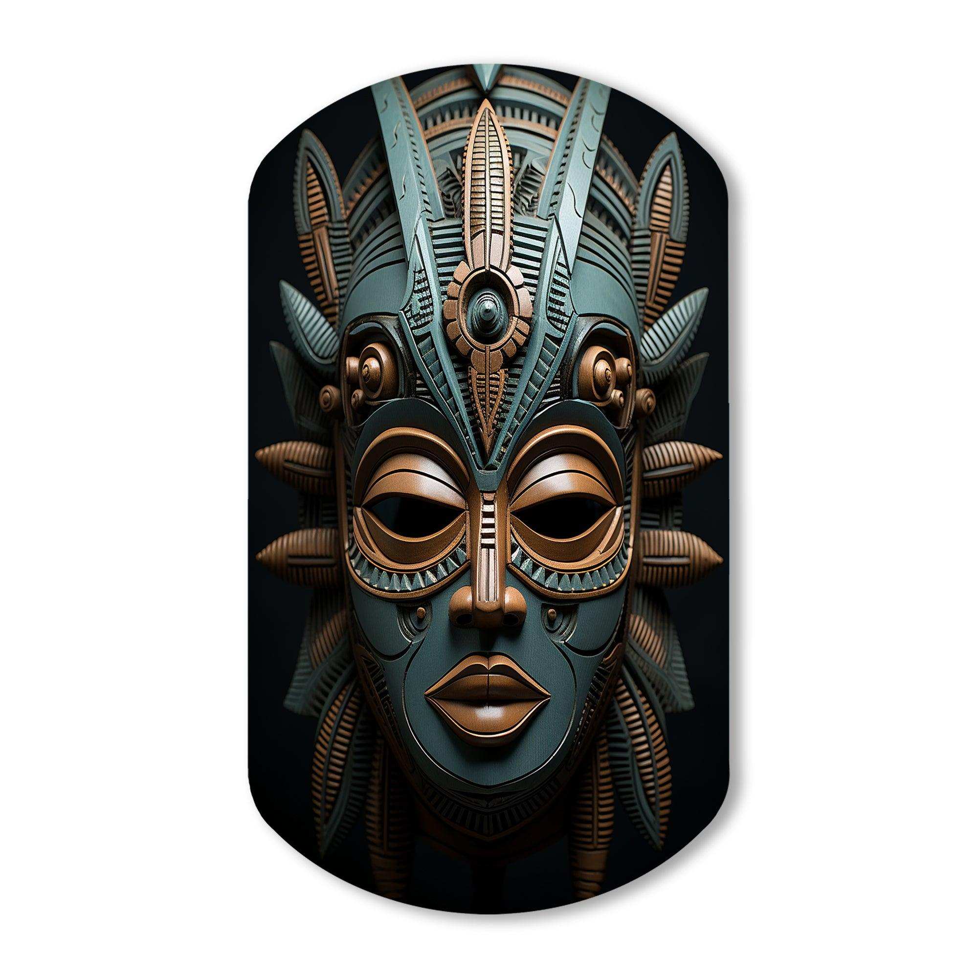 African Tribal Dogon Mask - Asymmetric Metal Wall Art