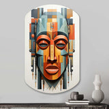 African Tribal Mask Kente I - Asymmetric Metal Wall Art