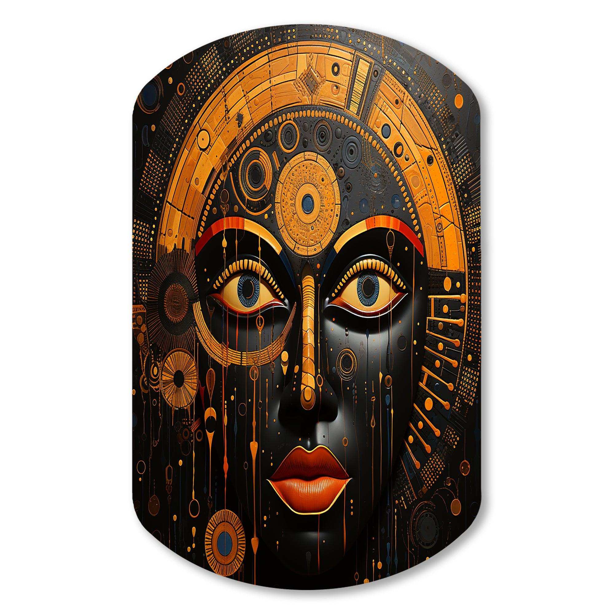 African Tribes Sacred Patterns V - Asymmetric Metal Wall Art