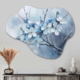 Apple Blossom Monochromatic Elegance VII - Asymmetric Metal Wall Art