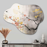 Asian Art Sumi Blossom I - Asymmetric Metal Wall Art