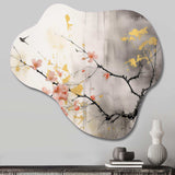 Asian Art Sumi Blossom I - Asymmetric Metal Wall Art