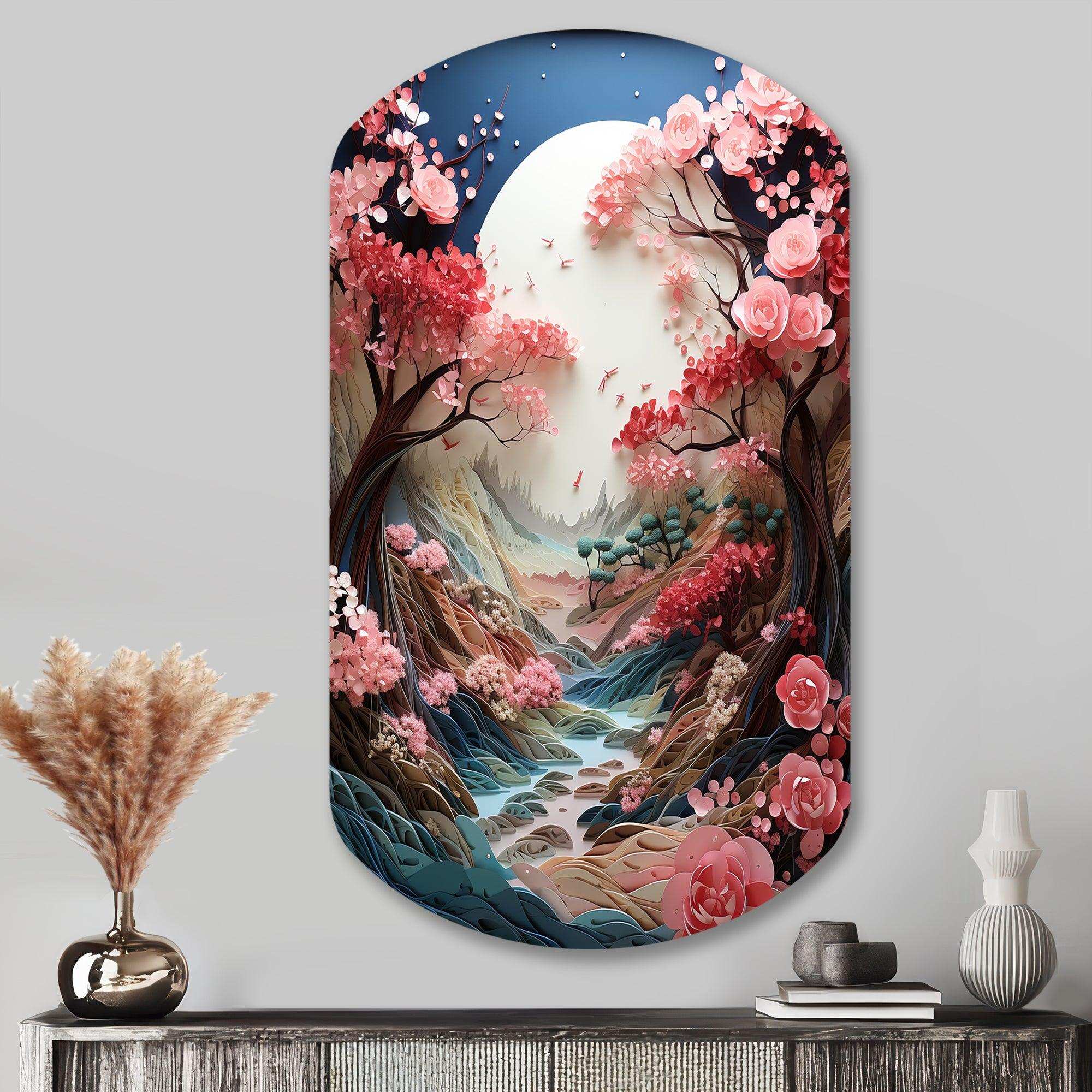 Asian Art Zen Garden V - Asymmetric Metal Wall Art
