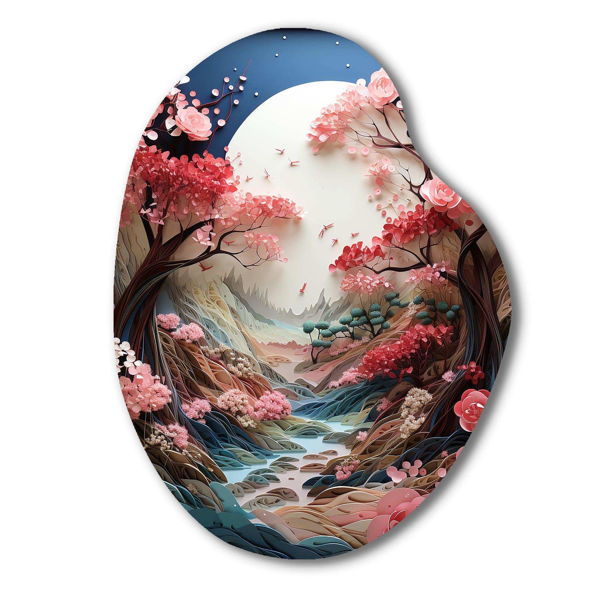 Asian Art Zen Garden V - Asymmetric Metal Wall Art